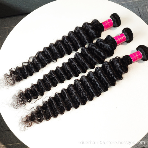 Deep Wave Bundles 9A Grade Cuticle Aligned Raw Virgin Indian Human Hair Bundles